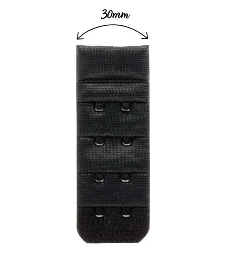 EXT.30 - Prolongateur de soutien-gorge 2 crochets 30 mm noir