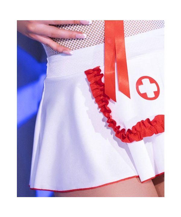 CR4365 - Costume infirmière sexy blanc et rouge