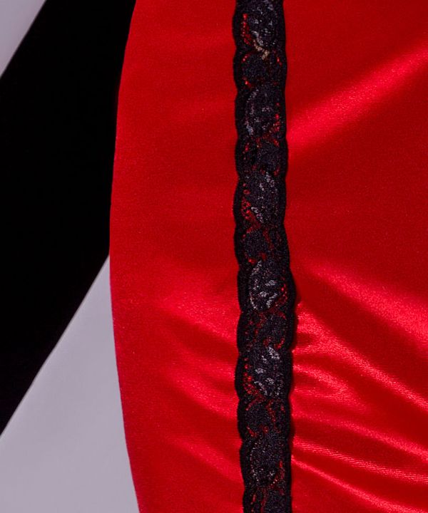 Femmina - Nuisette ouverte et string rouge et noir