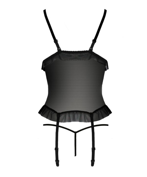 Justina - Ensemble corset et string noir