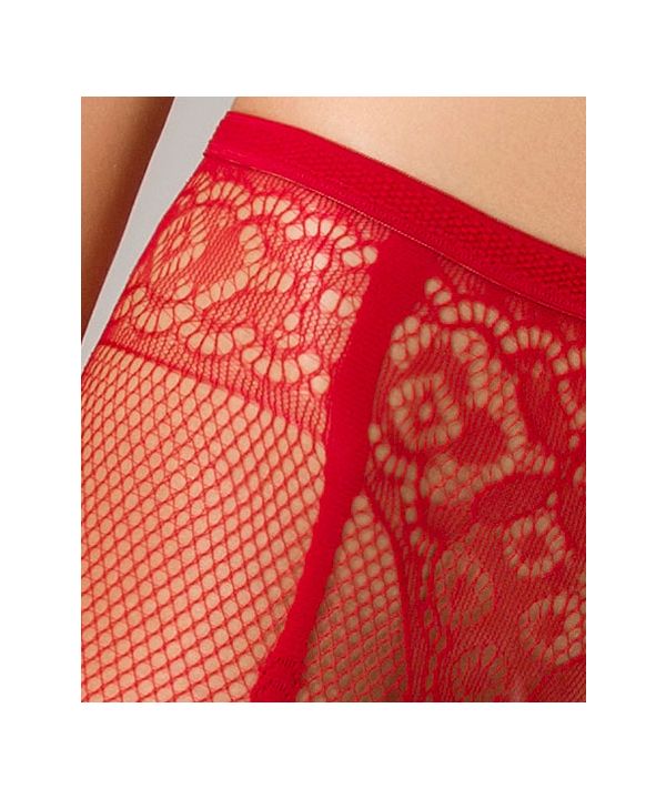 S012 - Collant ouvert rouge
