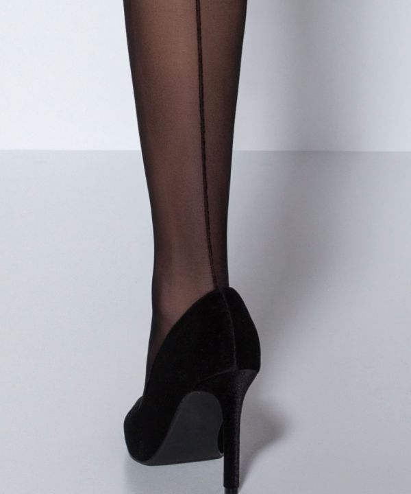 TI022 - Collant couture ouvert noir