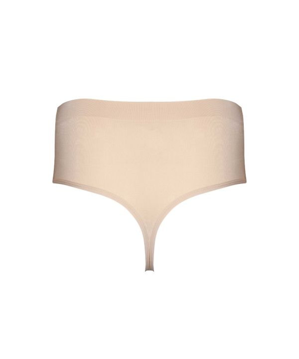 40CT - String taille haute gainant beige