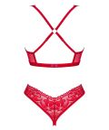 Lacelove - Redresse-seins et string ouvert rouge