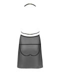 Malviami - Nuisette transparente et culotte ouverte noire